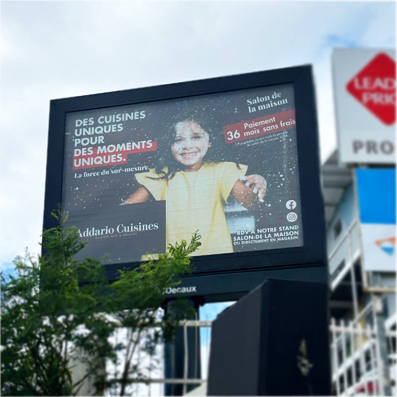 Campagne de publicité pour ADDARIO - entreprise de cuisines à La Réunion (974)